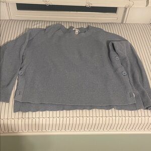 Light Blue/Gray  Button-Detail Knit Sweater